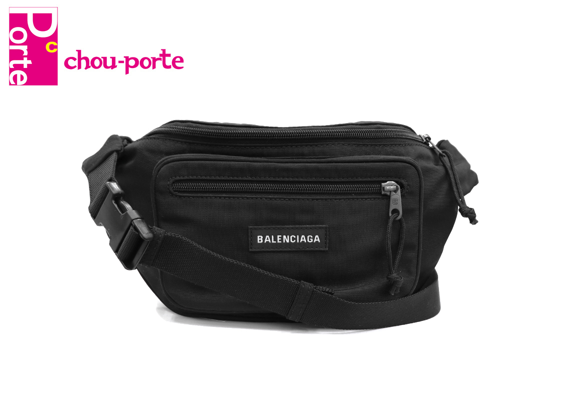 新品 BALENCIAGA （バレンシアガ） エクスプローラー ベルトパック ブラック 黒 ナイロン メンズ 482389 ボディバッグ ウエストバッグ
