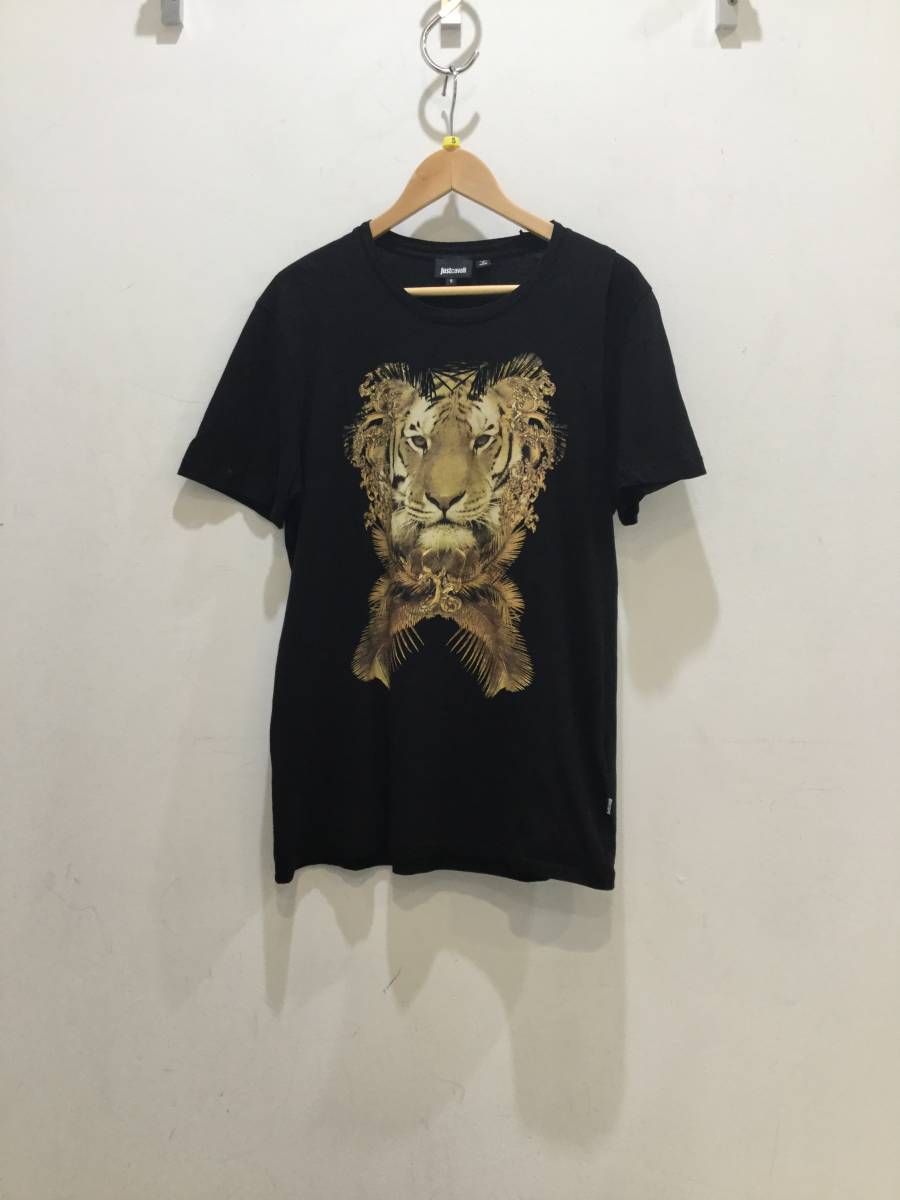 Just Cavalli ジャスト カヴァリ Tシャツ カットソー ブラック ライオン プリント サイズS