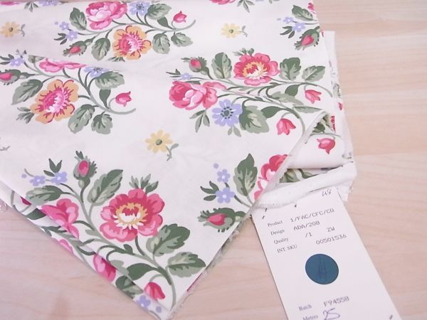◆◇ローラアシュレイ/LAURA ASHLEY MCMXCVl イギリス高級ファブリック インテリア 生地 赤・黄/花◇◆