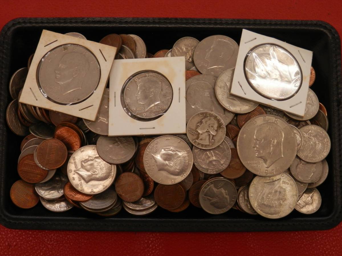 1円～☆海外貨幣☆アメリカ リバティコイン 硬貨 銀貨 銅貨 まとめて 大量 1363ｇ