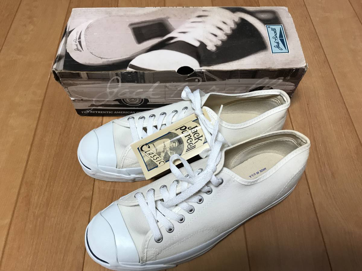 【人気SALE，大得価】 90s USA製 コンバース ジャックパーセル 白 size9.5 デッドストック キャンバス(28.0cm)｜売買されたオークション情報、yahooの商品情報をアーカイブ公開 - オークファン 28.0cm