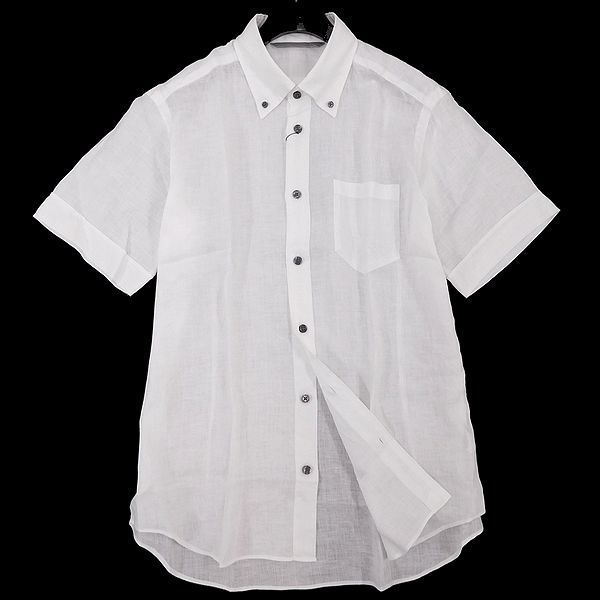 数量限定，正規品 リネン100％の快適 夏仕様 半袖シャツ インターメッツォ INTERMEZZO イタリアデザイン 麻１００％ ボタンダウン シャツ LL 白 0731_209(XLサイズ以上)｜売買されたオークション情報、yahooの商品情報 半袖シャツ一般