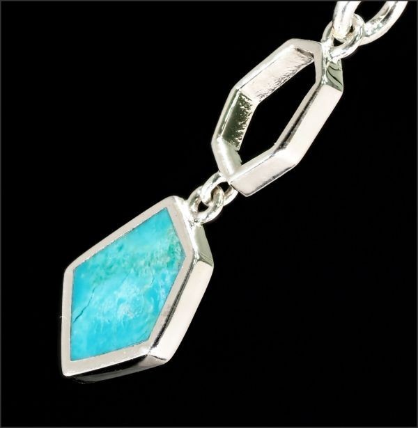 1.75ct】 高品質 1粒 天然 ターコイズ ネックレス 希少 デザイン 刻印 