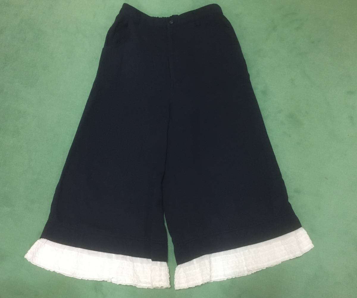 フリルローン使いワイドパンツ フリル使いローンパンツ ワイドパンツ