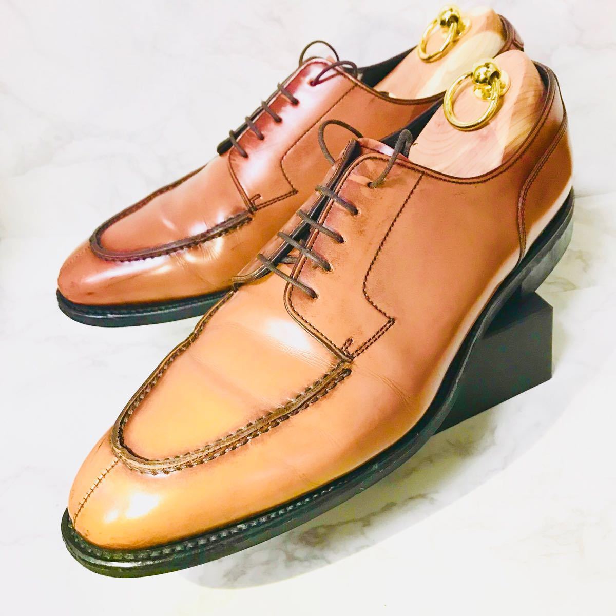 【美品】REGAL Uチップ 外羽根 ビジネスシューズ 本革 26.5 ブラウン REGAL Uチップ 26.5㎝ 革靴 ビジネスシューズ レザー ブラウン 薄茶色