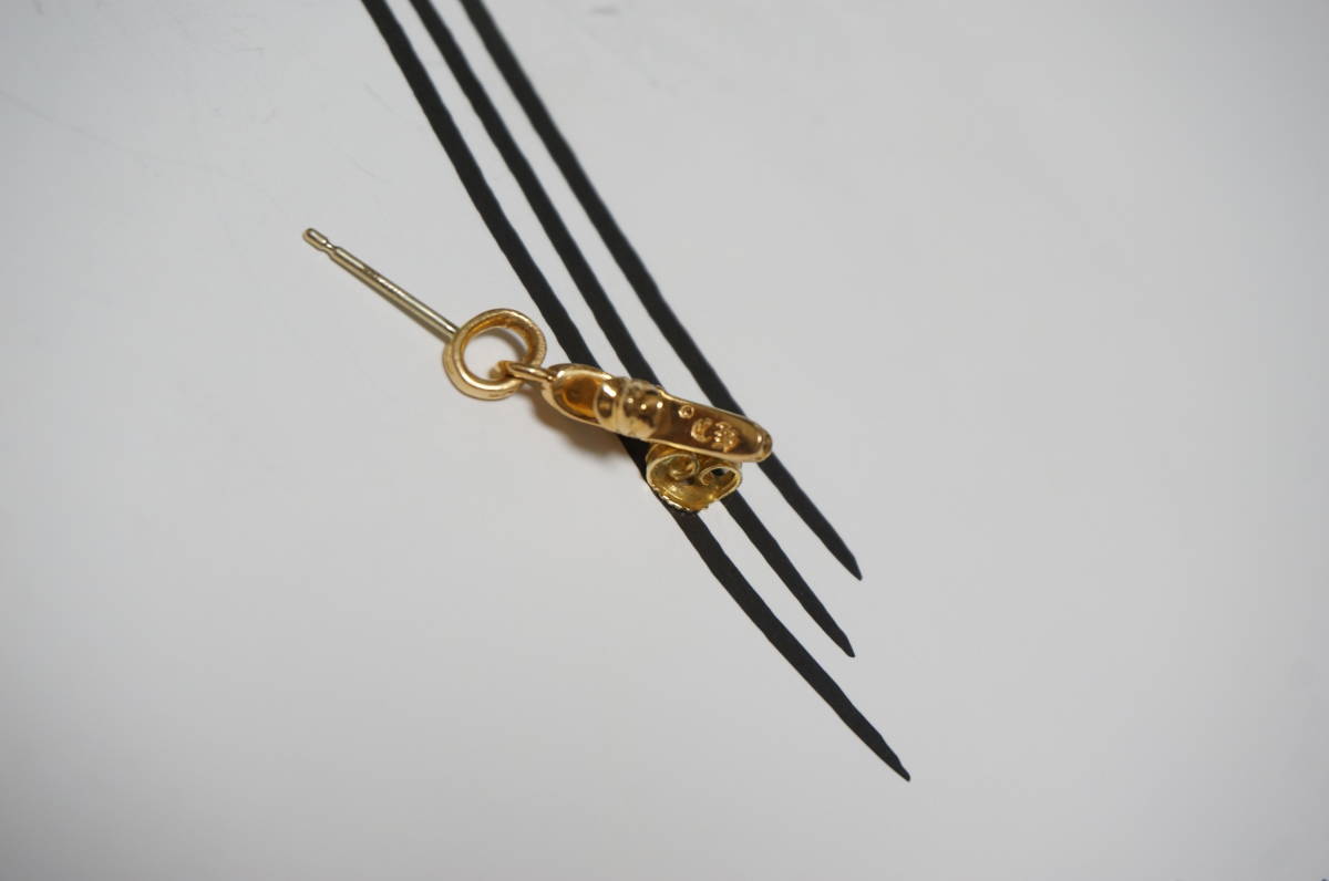 本物 CHROME HEARTS クロムハーツ 22K CHクロス ベビーファット ピアス 
