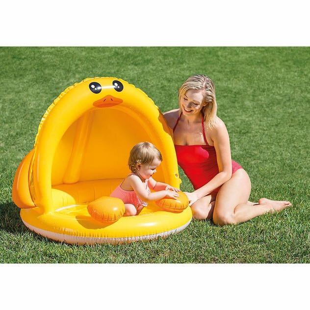 ダック ベビープール ひよこ INTEX トイザらスオリジナル 1～3歳用 1.02m×83cm ベビーサンシェードプール ボールプール 子供用 丸_4