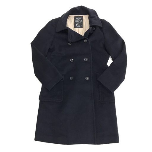 Maison de Reefur メゾンドリーファー ロングコート レディース 38 紺 