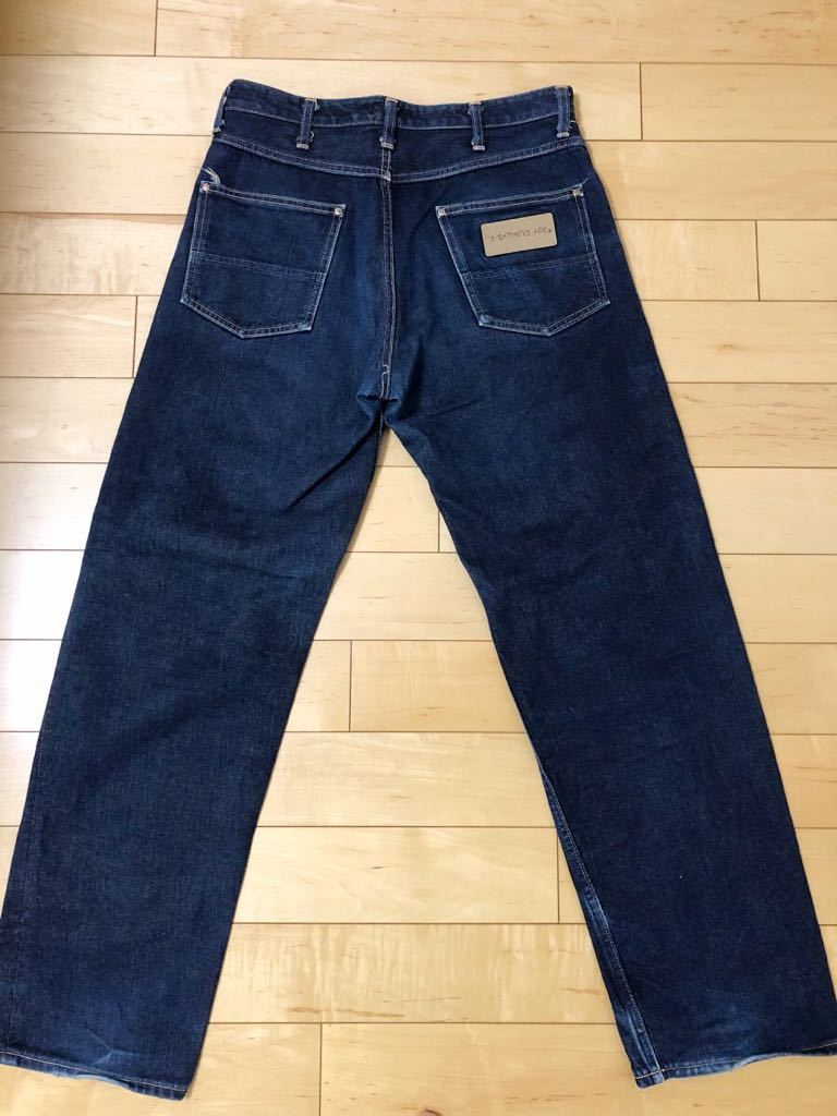 A BATHING APE ボトムス ジーンズ M 希少 ロゴ エイプ あ ア 