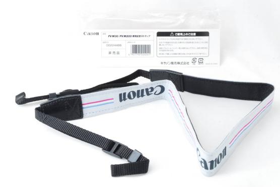 ☆新品・未使用☆Canonキヤノン ビデオ カメラ ストラップ FVM30/FVM200 白色×ピンク×青色×グレー 刺繍 非売品 デットストック☆