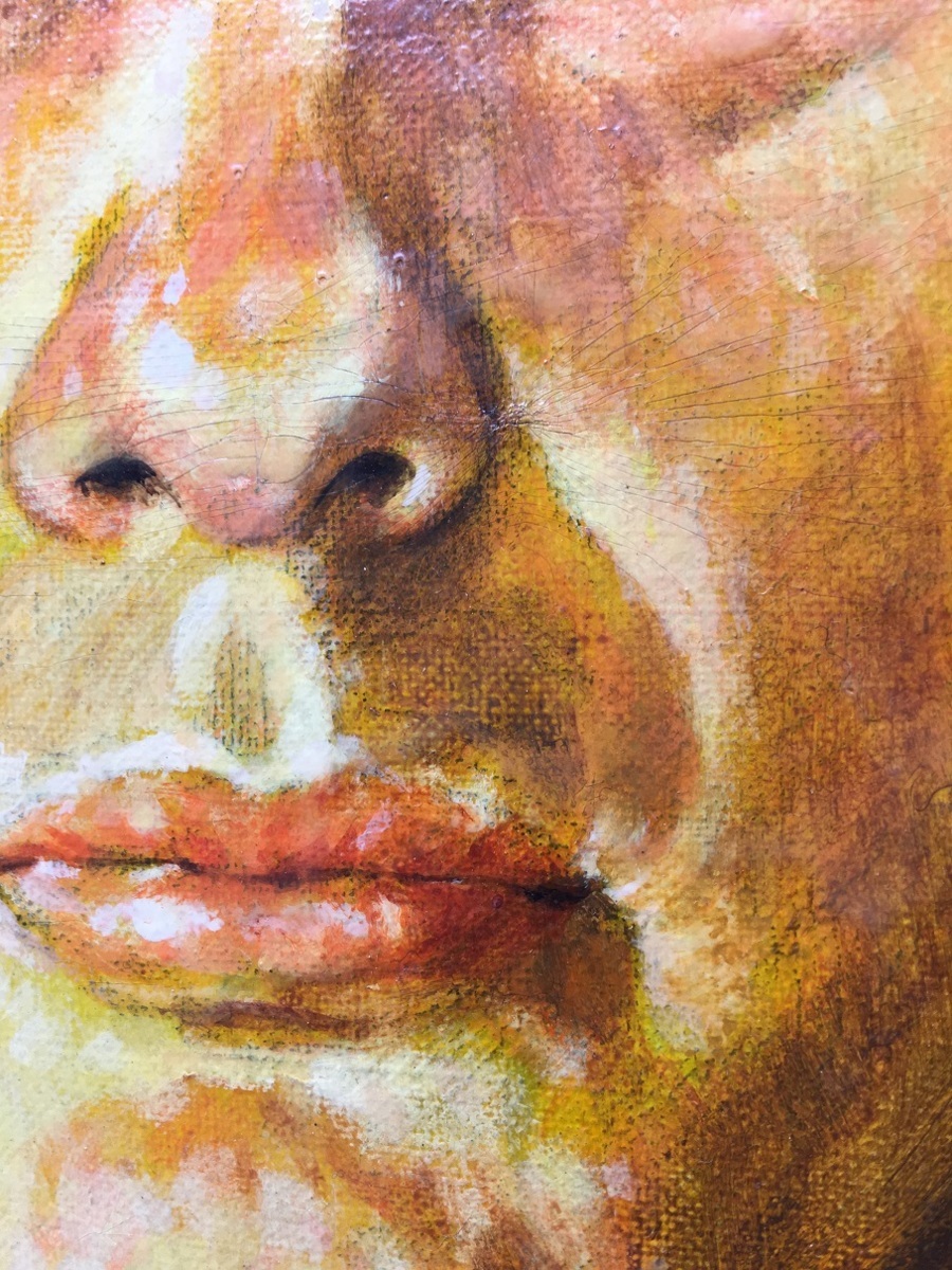 本物保障 】絵画 肖像画 小野日佐子 直筆 肉筆 油絵 キャンバス 