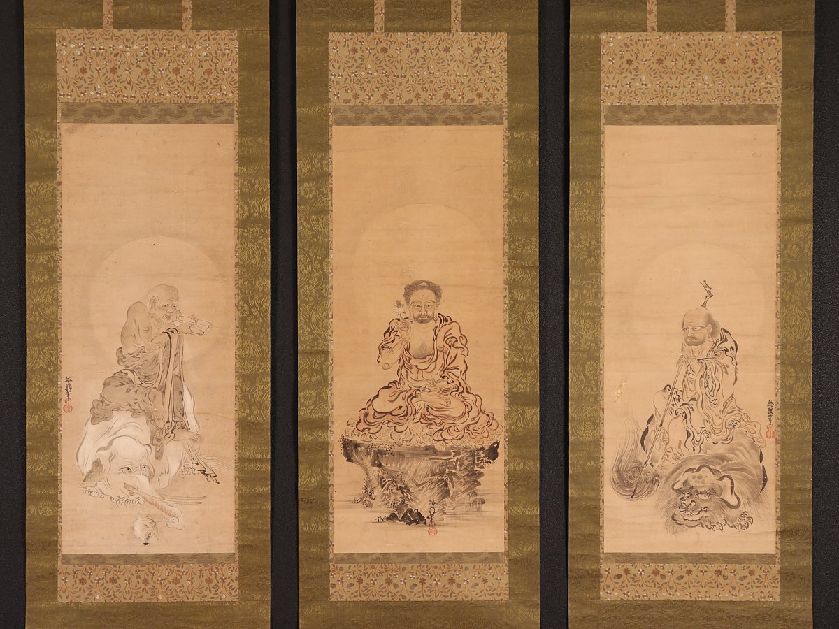 大得価，新作 中国美術 唐物 掛軸 掛け軸 名画 肉筆保証 紙本 紫綬金章