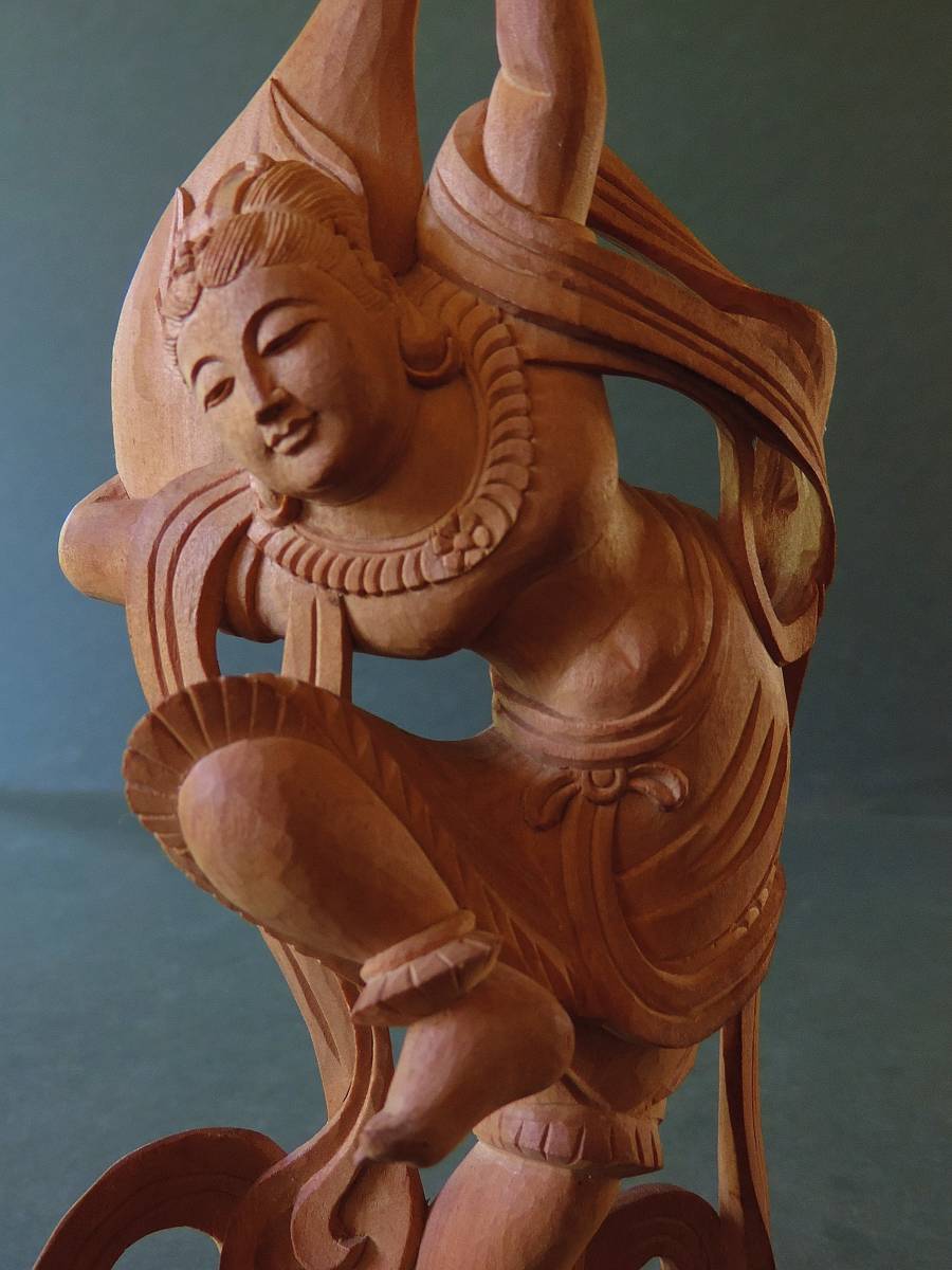 仏像 ＜180295＞ 達磨大師 仏像 木彫 喝 喝 達磨 木彫