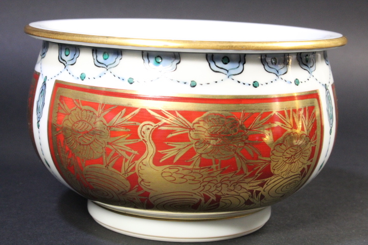 R411 皆具 『平安 手塚玉堂造』『金彩色絵唐草文』 共箱 茶道具