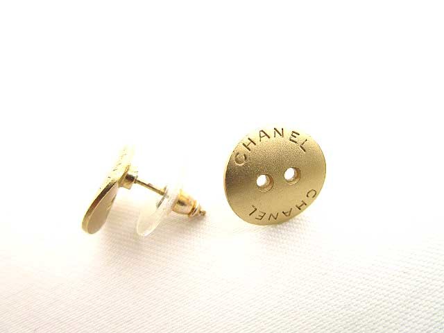 CHANEL シャネル ピアス ココマーク ボタン - ロゴ 刻印 Ab1457 加工品