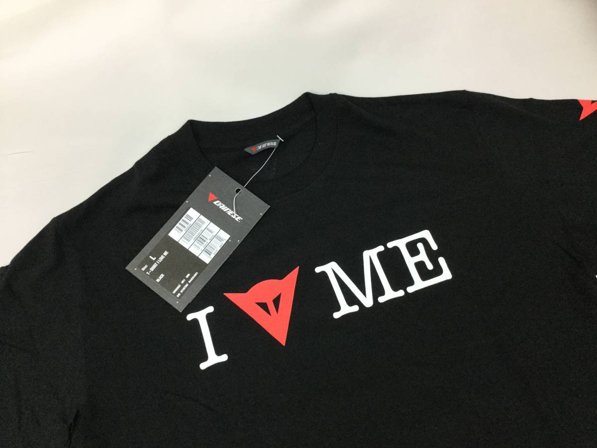 未使用タグ付 ダイネーゼ Ｔシャツ Lサイズ I LOVE ME ブラック 黒 dainese
