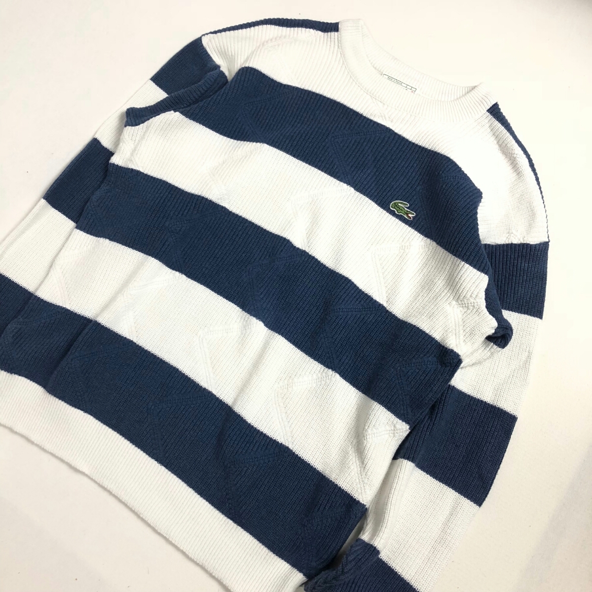 お得，送料無料 激レア 80s 当時物 フランス製 LACOSTE ラコステ フレラコ ボーダー ニット セーター コットン メンズ size 3 ビンテージ 1808948(セーター)｜売買されたオークション情報、yahooの商品情報をアーカ 男性用