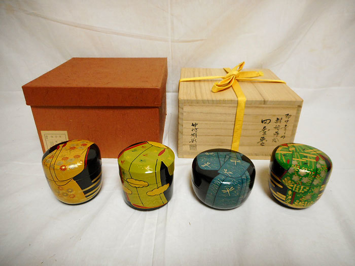 中村湖彩 春誰が袖蒔絵 中棗 ◇中村湖彩◇即中斎