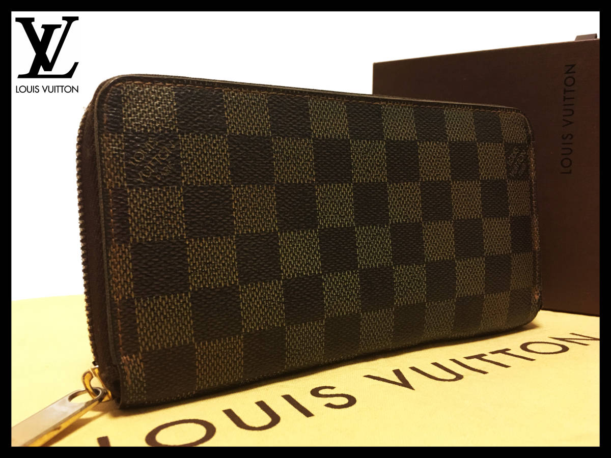 【美品!! / 袋付き】 ルイヴィトン LV ダミエ ジッピーウォレット 