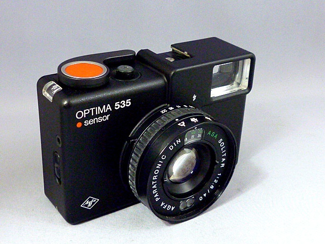 ★アグファ OPTIMA 535 SENSOR Solitar2.8/40 完動 美品 革ケース・ストラップ付