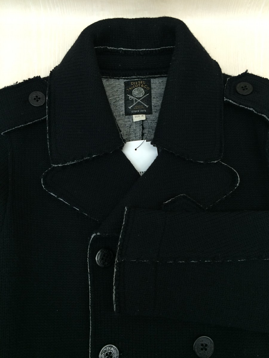 DIESEL◇ニットピーコート/M/ウール/BLK 【公式通販】