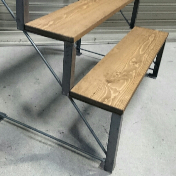 【Iron×wood》フラワースタンド ディスプレイ インダストリアル 店舗什器//３段シェルフ DIY 鉄脚☆無垢板 アイアン家具★