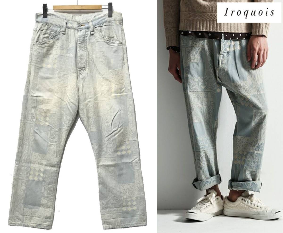 Iroquois イロコイ SEVILLIA JQ DENIM セビリア タイル 総柄 パッチ 