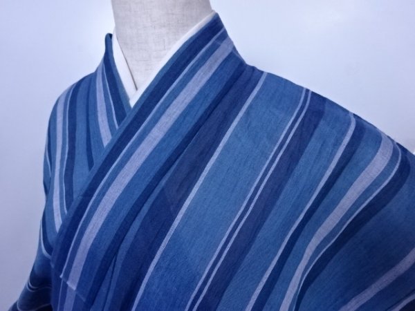 ♪IDN即決♪ 夏物紬 Sサイズ 勝手縞文様 着物