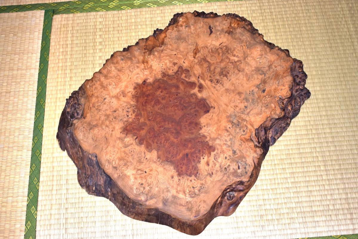約770mm×615mm 唐木 古材 花梨 一枚板 敷板 瘤 葡萄 玉杢 花台 盆栽台