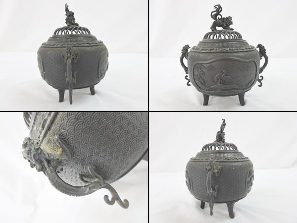 銅製 蟋蟀 バッタ 在 銘 【最上】在銘 古銅製 蔵王堂 時代物 バッタ 足