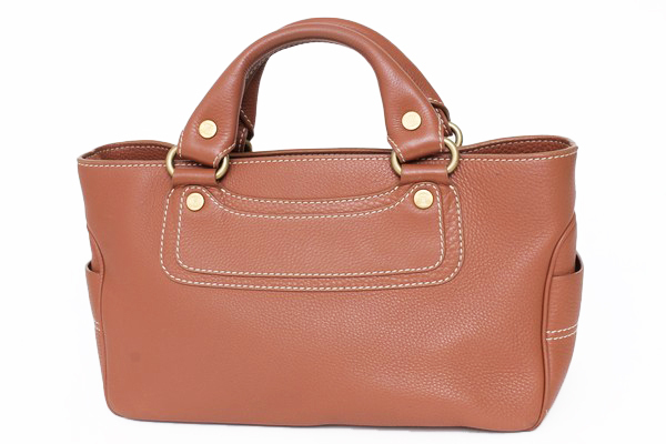 1円～ CELINE セリーヌ レザー ブギーバッグ ハンド バッグ ブラウン 