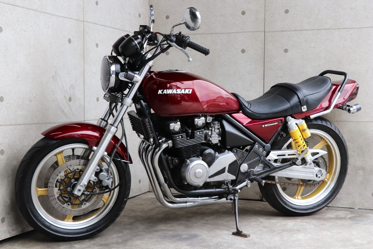 横浜～ Kawasaki ゼファー400 C5 旧車 ルミナスビンテージレッド 綺麗 好調