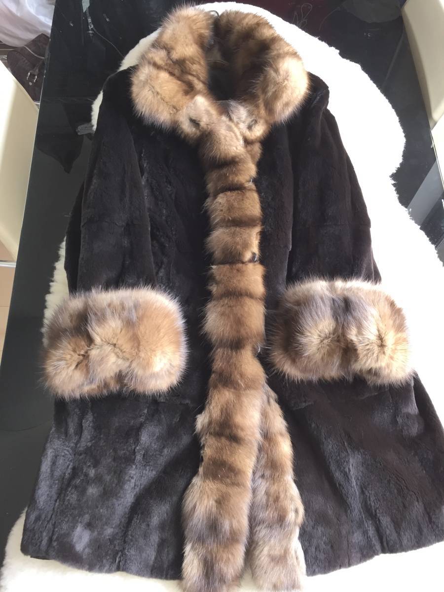 mamanomama様ご予約品 シルク×セーブルトリミング リバーシブルコート