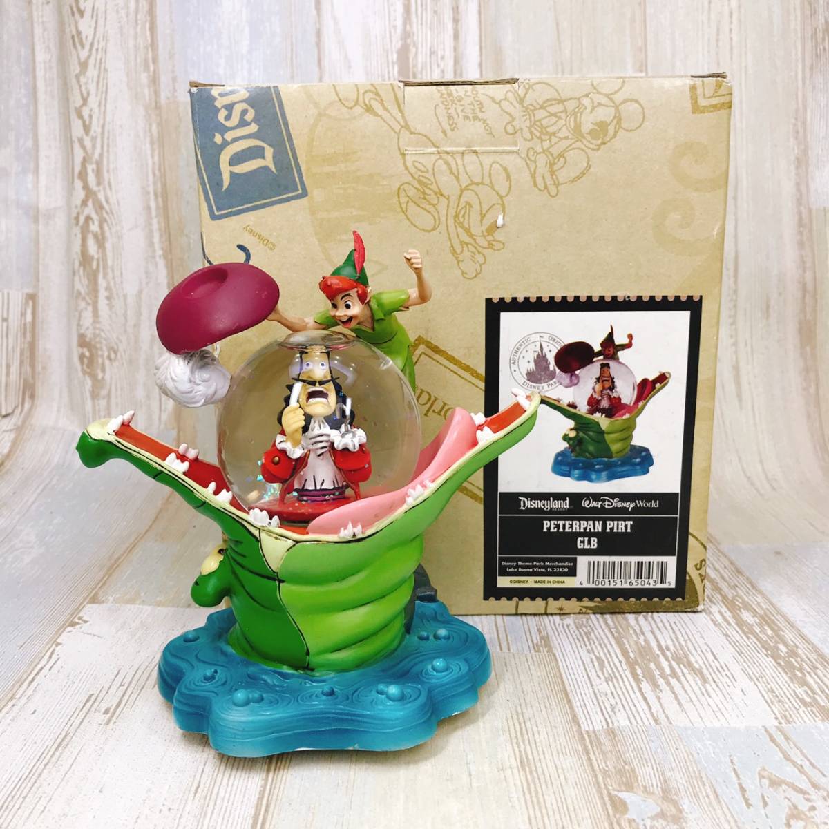 レア☆ピーターパン フック船長 時計ワニ スノーグローブ スノードーム