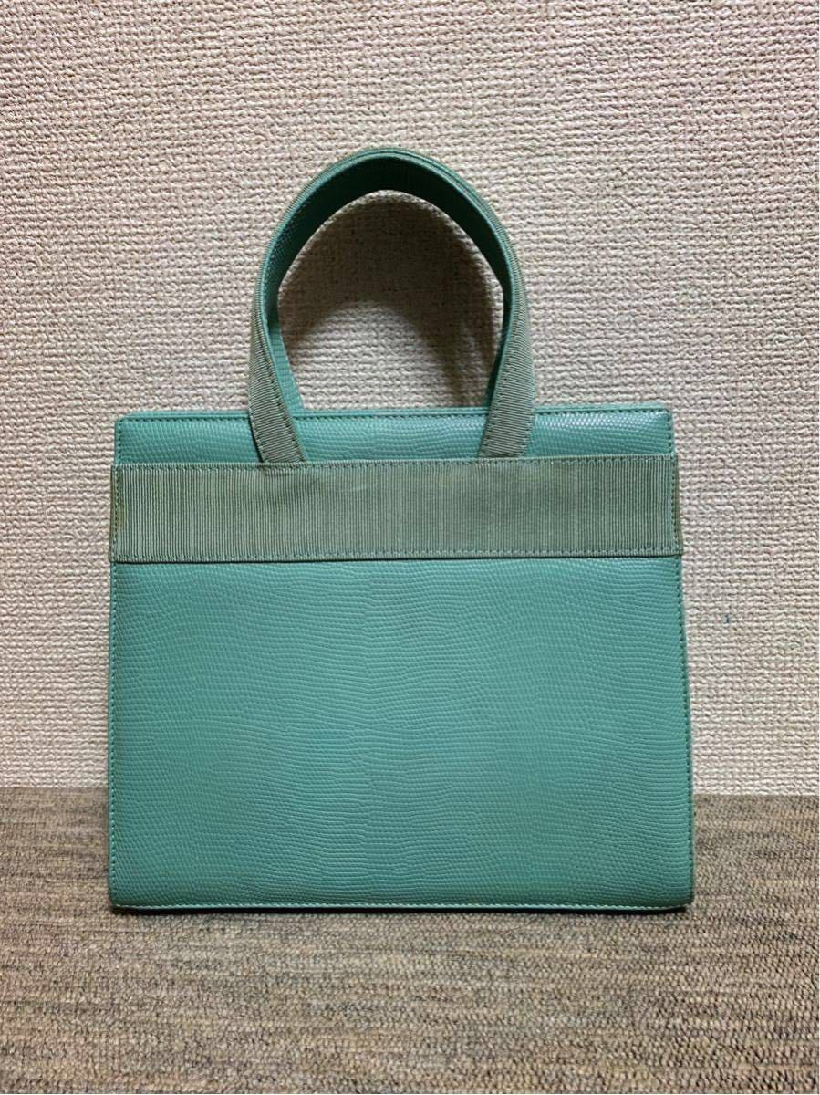 レア！希少色！フェラガモ ヴァラリボン ハンドバッグ リザード型押