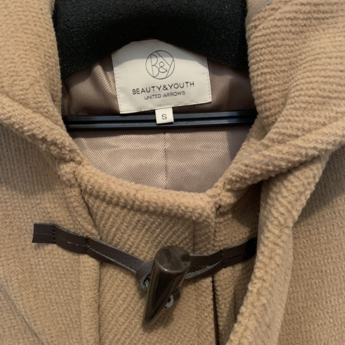【新品 ウール】ビューティーアンドユース ダッフルコート ショート ベージュ Beauty&Youth UNITED ARROWS ショートダッフルコート キャメル S