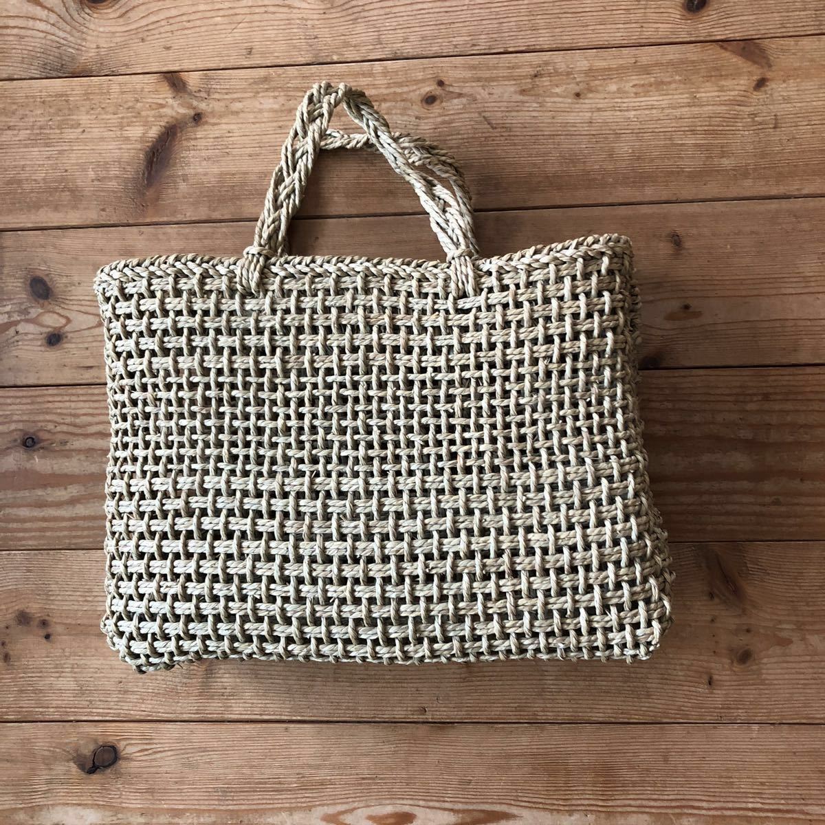 美品 ☆い草 カゴ 手さげ バッグ