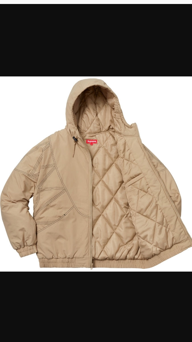 Zig Zag Stitch Puffy Jacket Supreme シュプリーム ベージュ Lサイズ