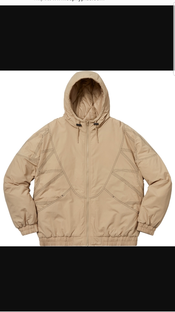Zig Zag Stitch Puffy Jacket Supreme シュプリーム ベージュ Lサイズ