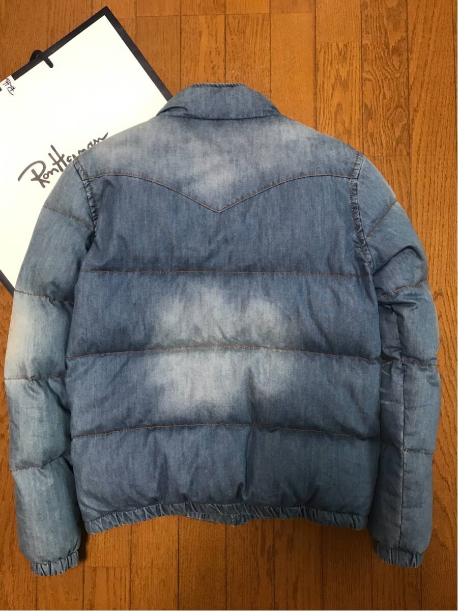 100円スタート★正規品★激レア★雰囲気抜群★13aw ロンハーマン Ron Herman 加工 デニム コンチョ ダウン ジャケット インディゴ 本物