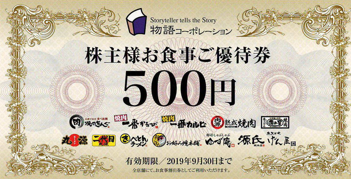 【送料無料】物語コーポレーション 株主優待券 17500円分