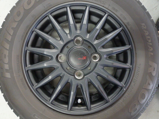 145R12 6PR LT & 12×4.0B+43 PCD100-4H JWL-T VERSION DF 4本 中古 軽バン 軽トラ 貨物 バモス サンバー エブリイ キャリー ハイゼット