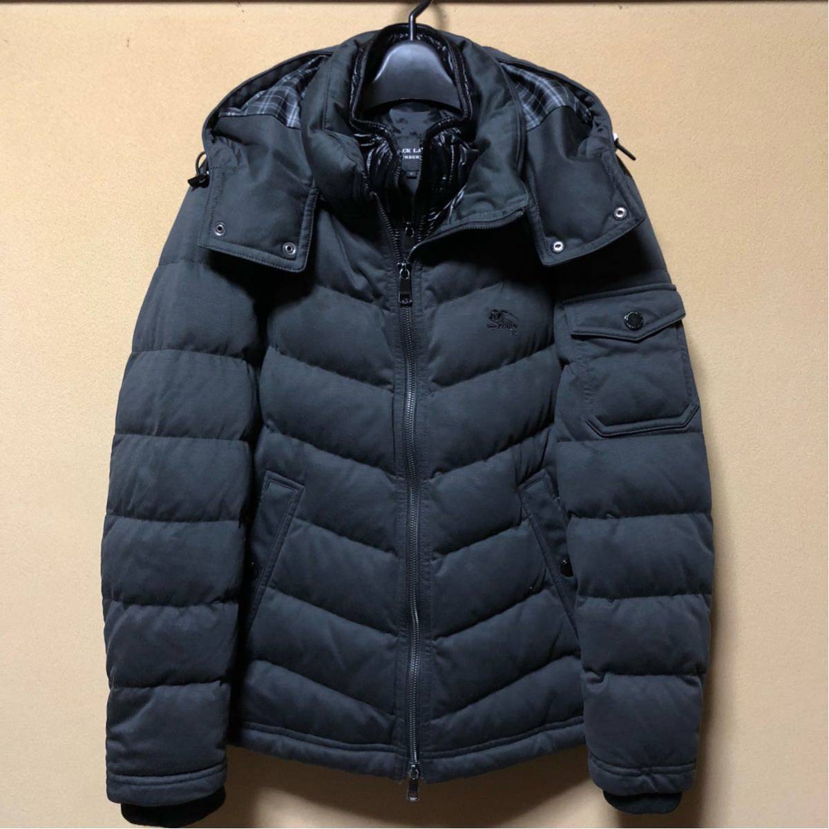 良品]BURBERRY BLACK LABEダウンジャケット ラビットファー BLACK
