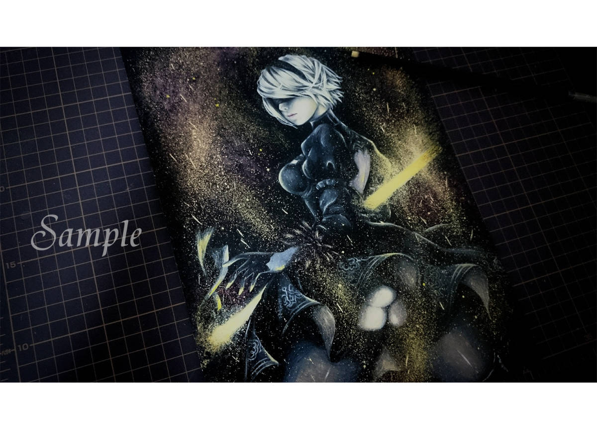 Nier Automata 2b ニーアオートマタ 水彩画 同人手描きイラスト 手描きイラスト 売買されたオークション情報 Yahooの商品情報をアーカイブ公開 オークファン Aucfan Com