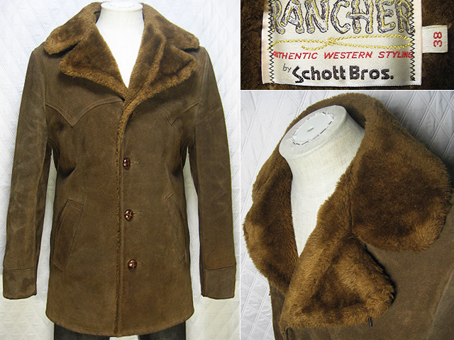 ゆったり L Schott スウェード ボア ランチ コート ジャケット 楽天