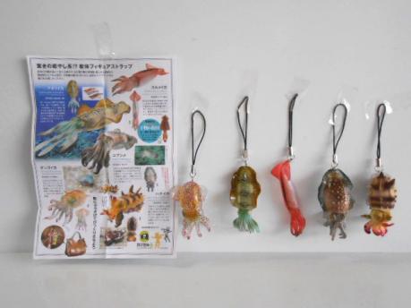 ♯Jsi16EzカプセルQイカコレ!イカストラップコレクション全5種癒♂KAIYODO海洋堂 ♀300円〓014210_c