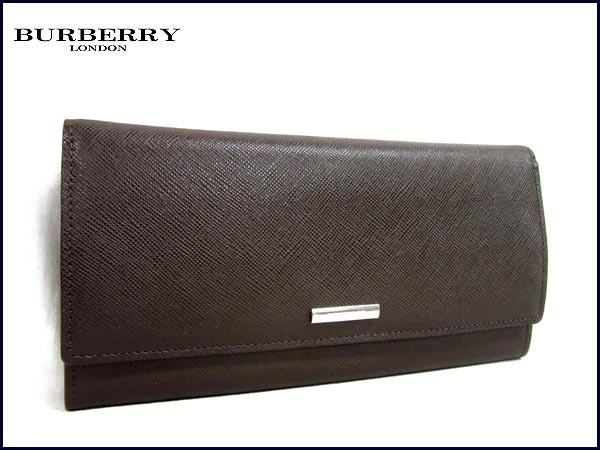 美品✨️BURBERRY 長財布 がま口 ノバチェック ダークブラウン 未使用品 バーバリー レザー 長財布 がま口 ダークブラウン ノバ