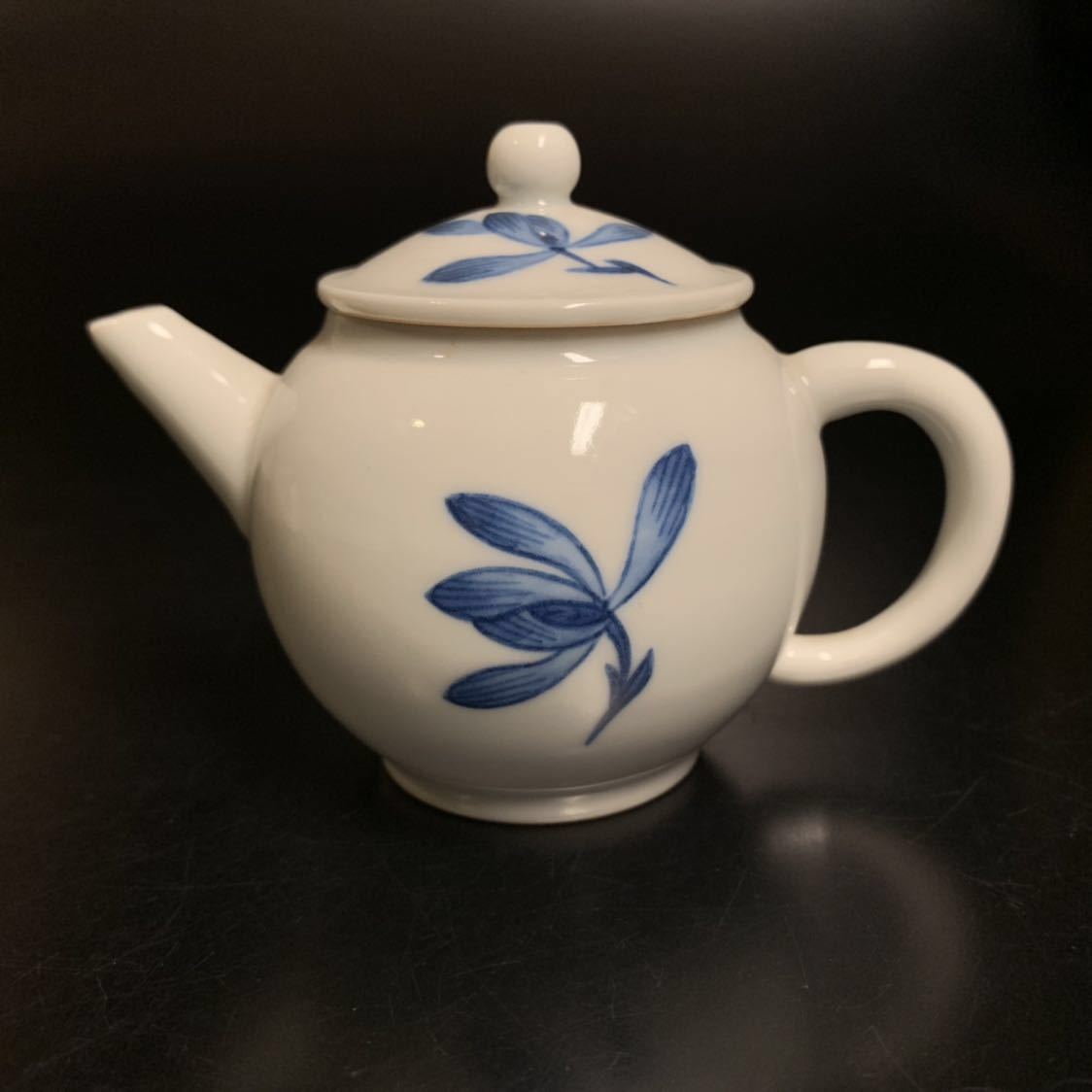 平安 春峰作 煎茶道具3種■ 急須 煎茶碗 呉須赤絵