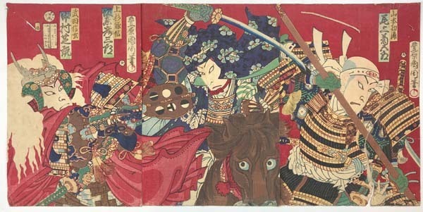 本物浮世絵 国周 武田信玄 上杉謙信 山元勘助 役者絵 武者絵 中村芝翫
