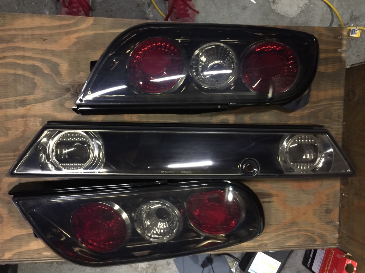 180sx ユーロスモークテールランプ バックランプ　3点セット 180SXスモーク ユーロ テールライト 3点セット 美品 180sx 希少